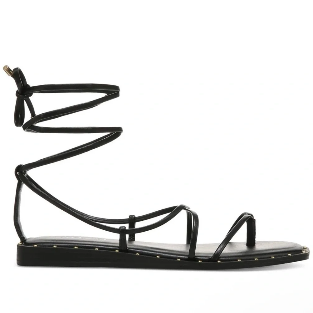 New Alfani Womens Novaraa Black Casual Strappy Sandals 5M